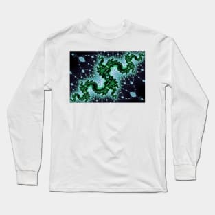 Green Dragon Fractal Long Sleeve T-Shirt